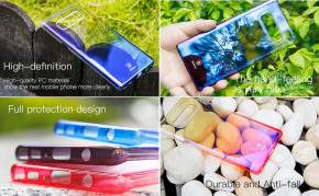 Твърд гръб ултра тънък хамелеон градиент оригиален BASEUS Glaze Case series за Samsung Galaxy Note 9 N960F син преливащ към прозрачно